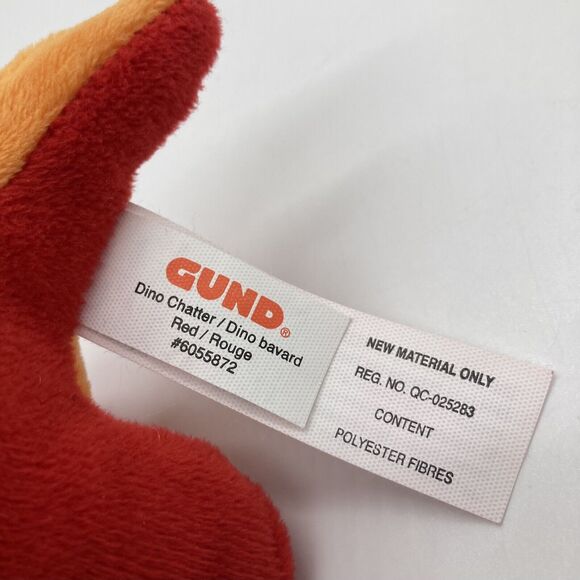 GUND Dino Stegosaurus Dinosaur 9” Plush Stuffed Animal Red Orange - Picture 4 of 6